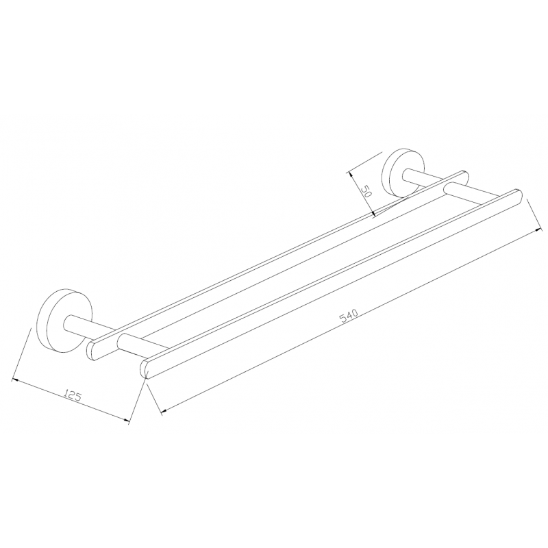 Mexen Loft podwójny wieszak na ręcznik, czarny - 7012625-70