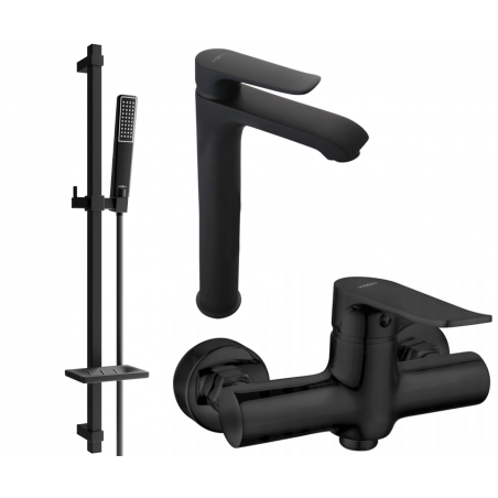 Mexen Pecos DQ72 zestaw prysznicowy, czarny - 72714DQ72-70