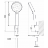 Mexen Pecos R75 zestaw wannowy, czarny - 72713R75-70