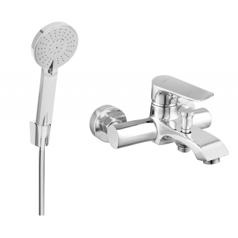 Mexen Pecos R40 bateria wannowa z zestawem prysznicowym, chrom - 7273R40-00