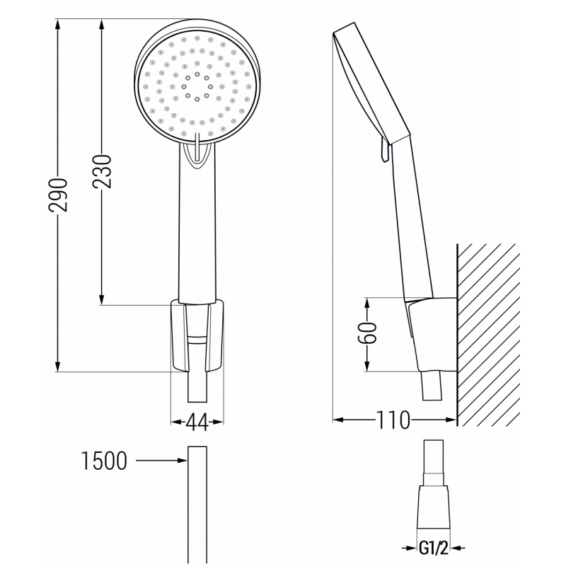 Mexen Pecos R75 bateria wannowa z zestawem prysznicowym, chrom - 7273R75-00