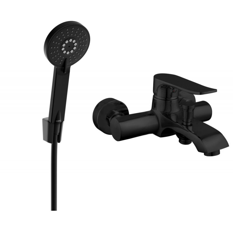 Mexen Pecos R40 bateria wannowa z zestawem prysznicowym, czarna - 7273R40-70