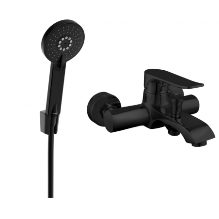 Mexen Pecos R40 bateria wannowa z zestawem prysznicowym, czarna - 7273R40-70