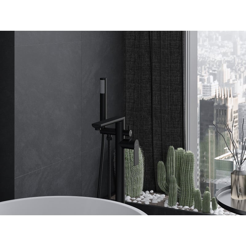 Mexen Leda wolnostojąca bateria wannowa, czarna - 75633-70