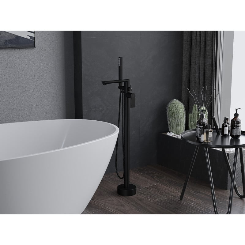 Mexen Leda wolnostojąca bateria wannowa, czarna - 75633-70