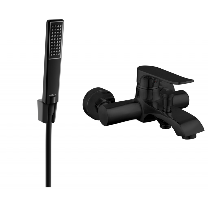 Mexen Pecos R72 bateria wannowa z zestawem prysznicowym, czarna - 7273R72-70