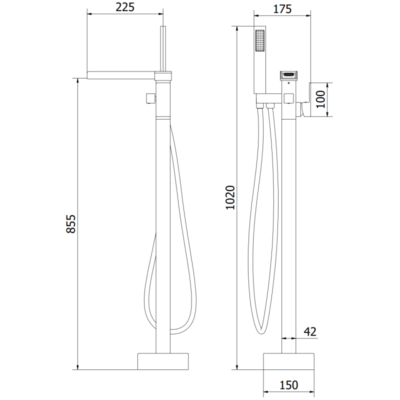 Mexen Algar wolnostojąca bateria wannowa, złota - 75733-50