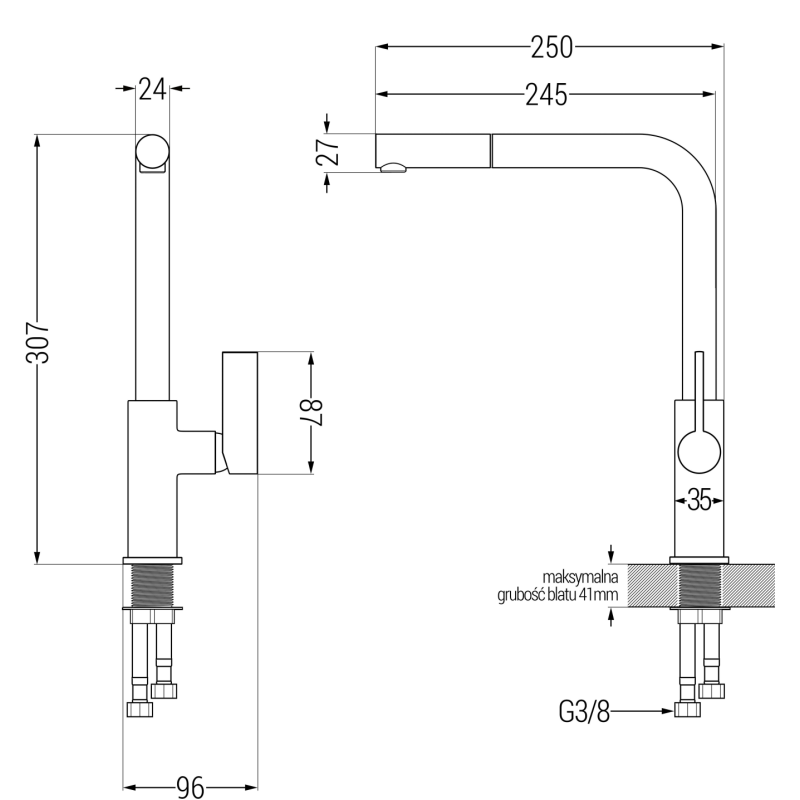Mexen Bruno zlewozmywak granitowy 1-komorowy z ociekaczem i baterią kuchenną Flora, beżowy - 6513-69-670401-57-G