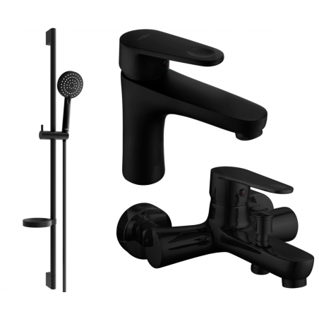 Mexen Kama DS75 zestaw wannowy, czarny - 72503DS75-70