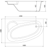Mexen Westa wanna narożna lewa 160 x 100 cm, biała - 560116010001