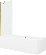 Mexen Cube wanna prostokątna 170 x 80 cm z obudową i parawanem 1-skrzydłowym 70 cm, transparent, złoty - 550517080X9507000050