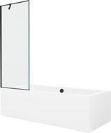 Mexen Cube wanna prostokątna 170 x 80 cm z obudową i parawanem 1-skrzydłowym 70 cm, czarny wzór - 550517080X9507007070