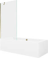 Mexen Cube wanna prostokątna 170 x 80 cm z obudową i parawanem 1-skrzydłowym 90 cm, transparent, złoty - 550517080X9509000050