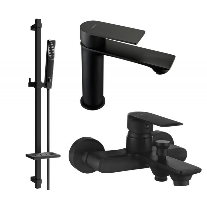 Mexen Royo DQ72 zestaw wannowy, czarny - 72203DQ72-70