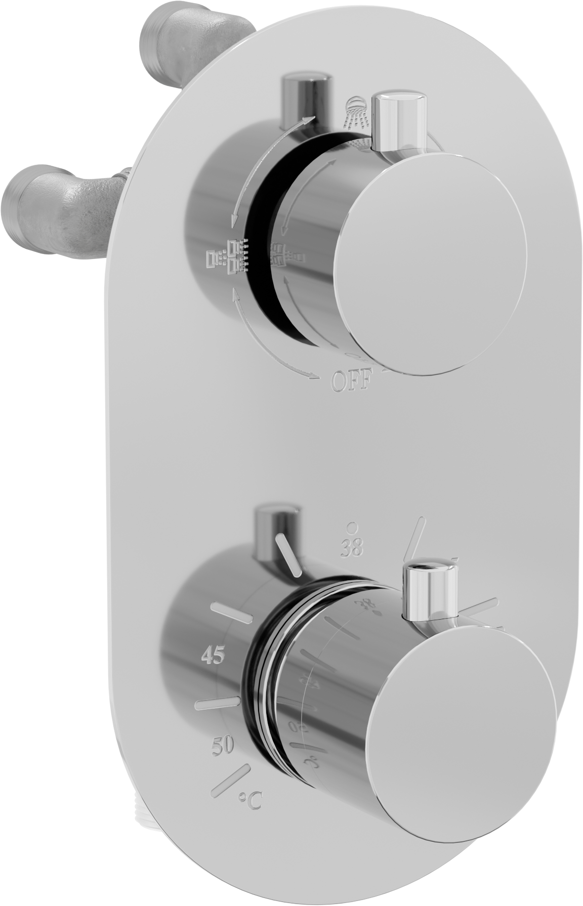 Mexen Kai termostatyczna bateria wannowo-prysznicowa 3-wyjściowa, chrom - 77602-00