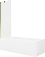 Mexen Cubik wanna prostokątna 150 x 70 cm z obudową i parawanem 1-skrzydłowym 60 cm, transparent, złoty - 550315070X9506000050