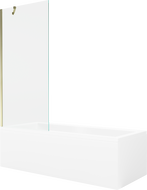 Mexen Cubik wanna prostokątna 160 x 70 cm z obudową i parawanem 1-skrzydłowym 80 cm, transparent, złoty - 550316070X9508000050