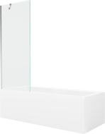 Mexen Cubik wanna prostokątna 170 x 70 cm z obudową i parawanem 1-skrzydłowym 70 cm, transparent, chrom - 550317070X9507000001