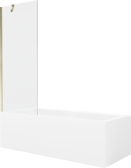 Mexen Cubik wanna prostokątna 170 x 70 cm z obudową i parawanem 1-skrzydłowym 70 cm, transparent, złoty - 550317070X9507000050