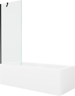 Mexen Cubik wanna prostokątna 170 x 70 cm z obudową i parawanem 1-skrzydłowym 70 cm, transparent, czarny - 550317070X9507000070