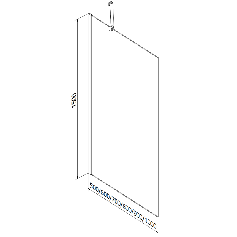 Mexen Cubik wanna prostokątna 170 x 70 cm z obudową i parawanem 1-skrzydłowym 90 cm, transparent, chrom - 550317070X9509000001
