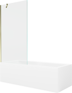 Mexen Cubik wanna prostokątna 170 x 70 cm z obudową i parawanem 1-skrzydłowym 90 cm, transparent, złoty - 550317070X9509000050