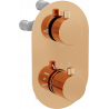 Mexen Kai termostatyczna bateria wannowo-prysznicowa 3-wyjściowa, różowe złoto - 77602-60