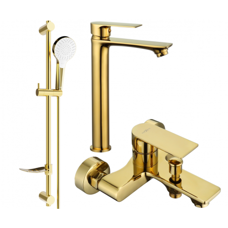 Mexen Royo DF05 zestaw wannowy, złoty - 72213DF05-50