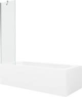 Mexen Vega wanna prostokątna 170 x 70 cm z obudową i parawanem 1-skrzydłowym 50 cm, transparent, chrom - 550117070X9505000001