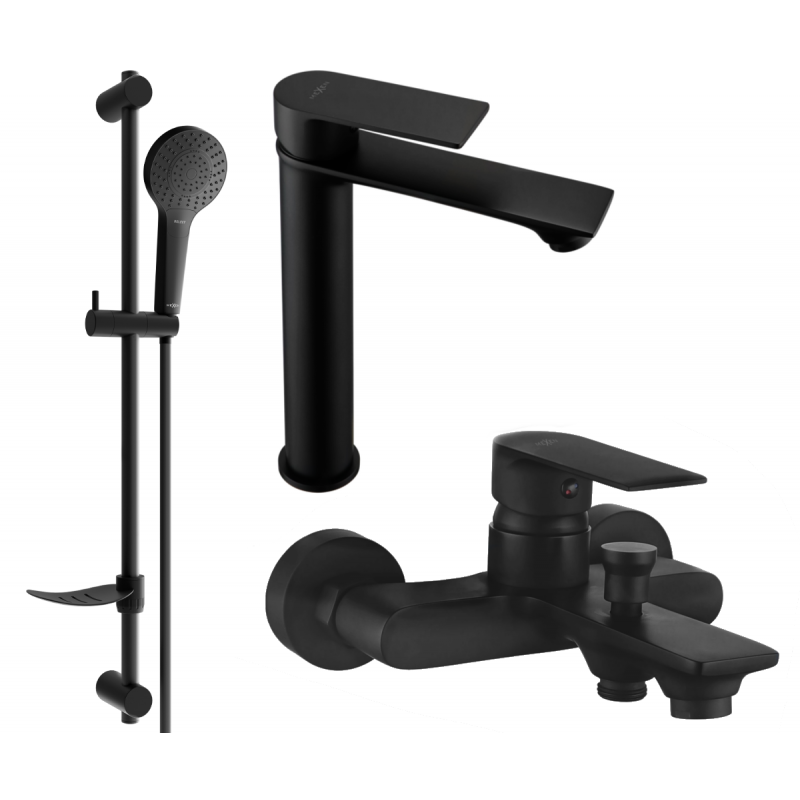 Mexen Royo DF05 zestaw wannowy, czarny - 72213DF05-70