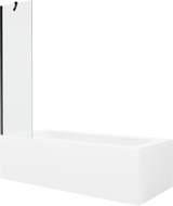 Mexen Vega wanna prostokątna 170 x 70 cm z obudową i parawanem 1-skrzydłowym 50 cm, transparent, czarny - 550117070X9505000070