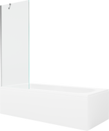Mexen Vega wanna prostokątna 180 x 80 cm z obudową i parawanem 1-skrzydłowym 70 cm, transparent, chrom - 550118080X9507000001