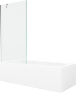 Mexen Vega wanna prostokątna 180 x 80 cm z obudową i parawanem 1-skrzydłowym 90 cm, transparent, chrom - 550118080X9509000001