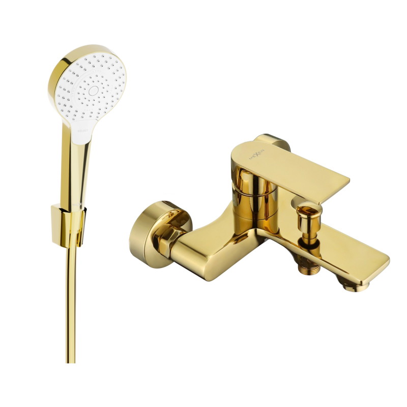 Mexen Royo R05 bateria wannowa z zestawem prysznicowym, złota - 7223R05-50