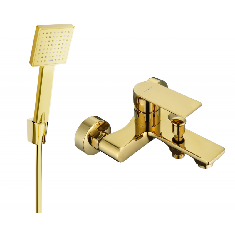 Mexen Royo R45 bateria wannowa z zestawem prysznicowym, złota - 7223R45-50