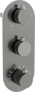 Mexen Kai termostatyczna bateria wannowo-prysznicowa 3-wyjściowa, grafit - 77603-66
