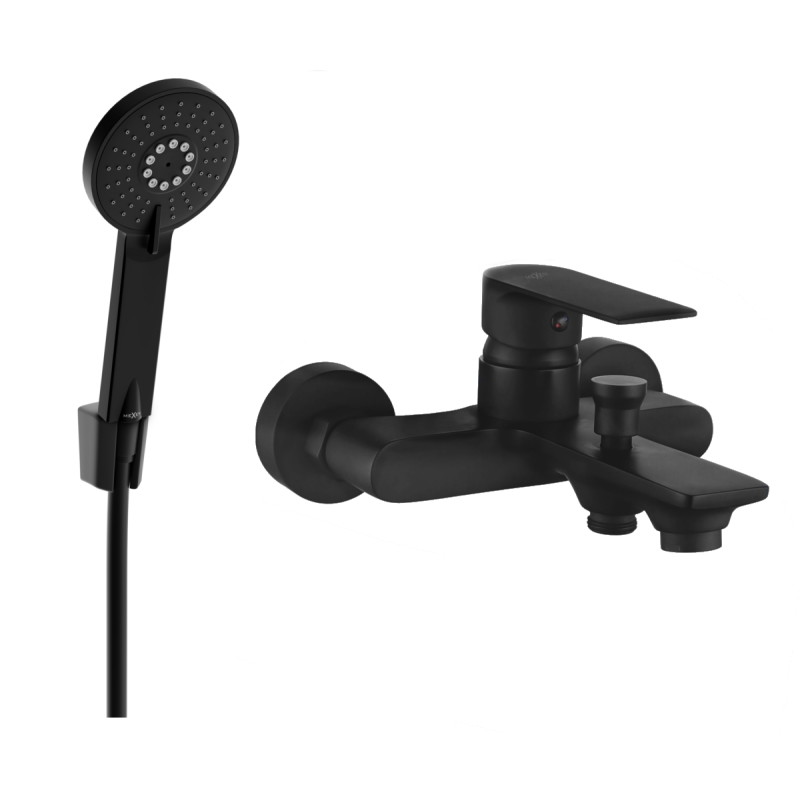 Mexen Royo R40 bateria wannowa z zestawem prysznicowym, czarna - 7223R40-70