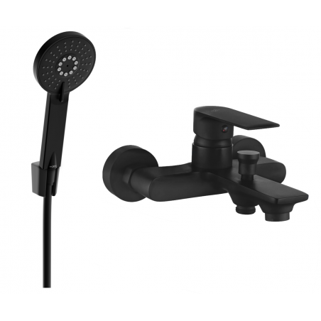 Mexen Royo R40 bateria wannowa z zestawem prysznicowym, czarna - 7223R40-70