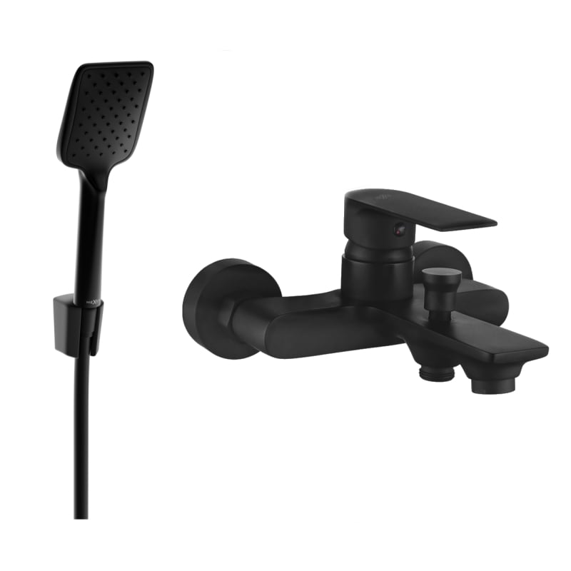 Mexen Royo R62 bateria wannowa z zestawem prysznicowym, czarna - 7223R62-70