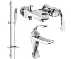 Mexen Estrella DQ02 zestaw wannowy, chrom - 72303DQ02-00