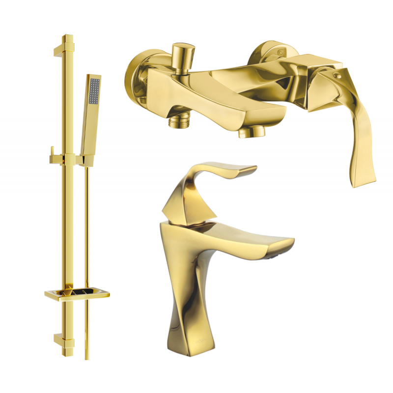 Mexen Estrella DQ02 zestaw wannowy, złoty - 72303DQ02-50