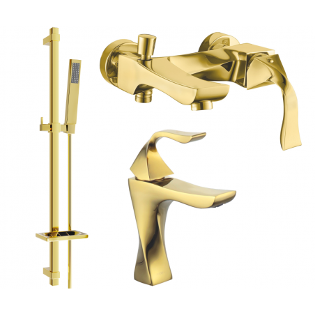Mexen Estrella DQ02 zestaw wannowy, złoty - 72303DQ02-50
