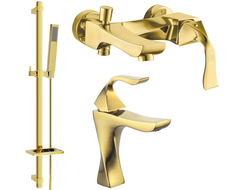 Mexen Estrella DQ02 zestaw wannowy, złoty - 72303DQ02-50