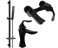 Mexen Estrella DQ02 zestaw wannowy, czarny - 72303DQ02-70