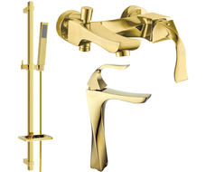 Mexen Estrella DQ02 zestaw wannowy, złoty - 72313DQ02-50