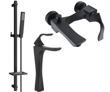 Mexen Estrella DQ02 zestaw wannowy, czarny - 72313DQ02-70