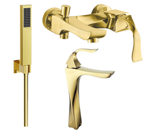 Mexen Estrella R02 zestaw wannowy, złoty - 72313R02-50