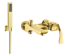 Mexen Estrella R02 bateria wannowa z zestawem prysznicowym, złota - 7233R02-50