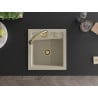 Mexen Vito zlewozmywak granitowy 1-komorowy z baterią kuchenną Elia, beżowy - 6503-69-670101-50