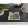 Mexen Vito zlewozmywak granitowy 1-komorowy z baterią kuchenną Elia, beżowy - 6503-69-670101-70